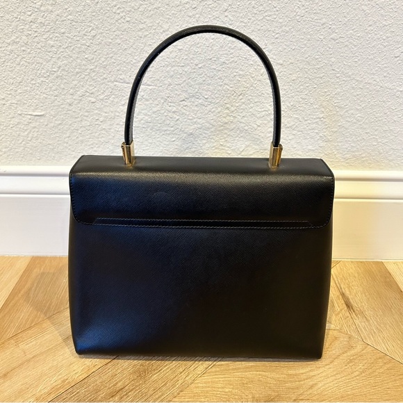 Vintage Ferragamo black calf skin Gancini top handle bag - Picture 4 of 15